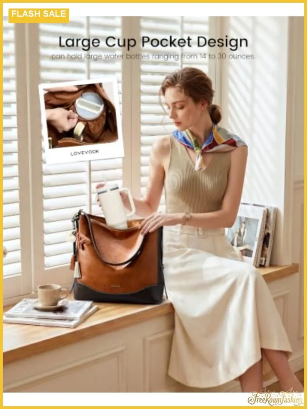 LOVEVOOK Hobo Bag Women Crossbody Vegan Leather Shoulder Handbag with Initial